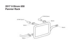 2017 and newer Suzuki DL 650 vstrom pannier racks